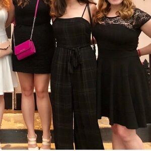 Black Plaid Jumpsuit